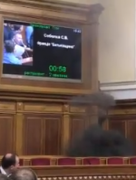 В зал Верховной Рады бросили дымовую шашку (видео)