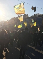 "Земельные" протесты: Нацкорпус перекрыл Крещатик (видео)