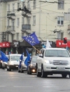 Водители организовали автопробег по городам Донецкой области в поддержку Евромайдана (видео)
