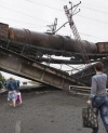 В Запорожской области взорвали мост с поездом